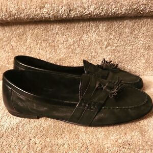 Bally "Zack" Men's Black Leather Tassel Loafers Size 10.5